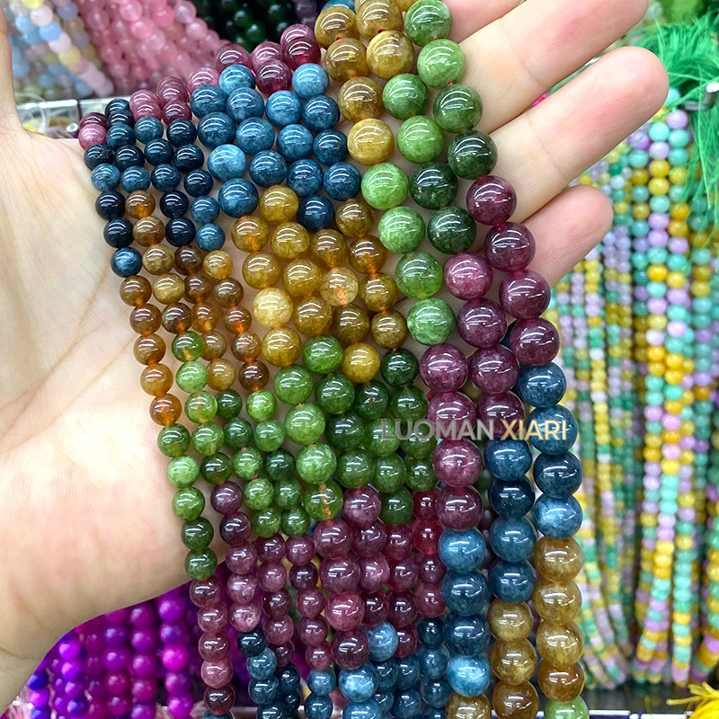 4-12mm Naturstein-Chalzedon, Südlicher Roter Achat, Runde Zwischenperlen für Schmuckherstellung, DIY-Armbänder, Anhänger, Zubehör – Detail 6