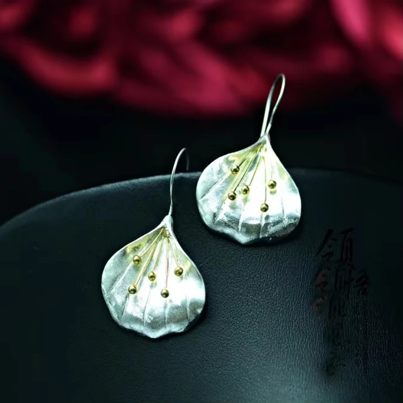 925 Sterling Silver Manual osobowość Długie kolczyki kwiatowe dla kobiet Biżuteria modowa sterling-silver-jewelry pendientes — zdjęcie 3
