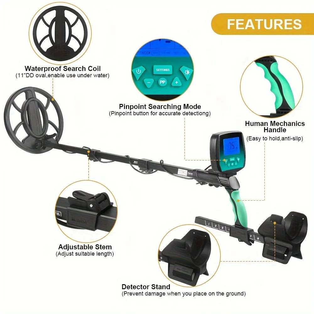 Metal Detectors MD710B Instrument Underground Treasure Hunter Treasure Detector Handheld High-precision Visual Archaeological