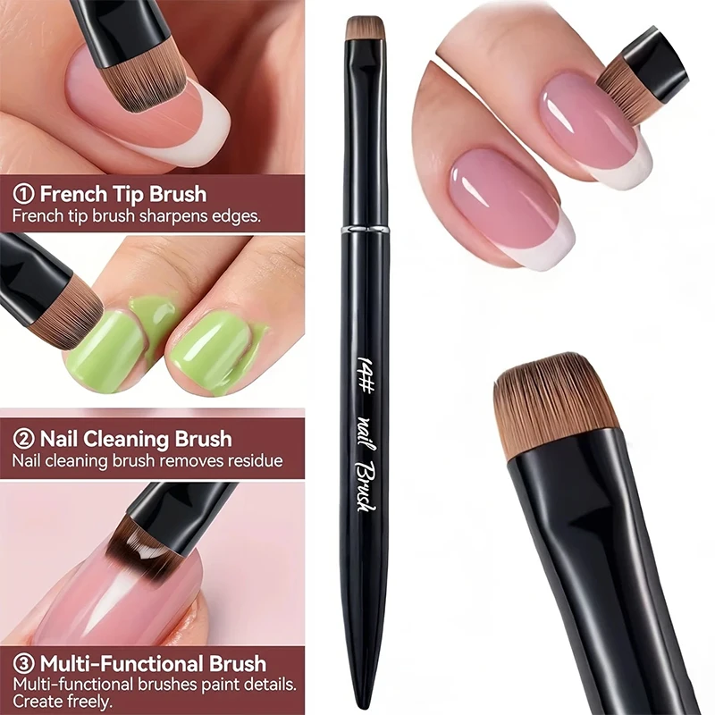2 Stück 3-in-1 Französische Nagelbürste, mit Multifunktions-Bürstenkopf - Feine Nagelbürste, geeignet für Gel- und Acrylnägel, präzise Reinigung – Detail 8