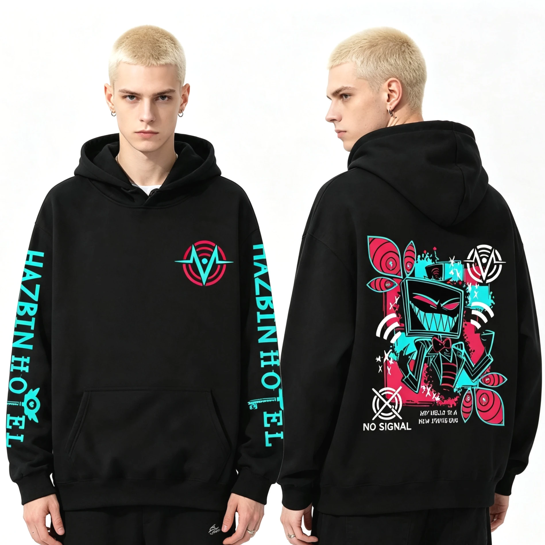 2026 Bestseller Hazbin Hotel Anime Print Kapuzenpullover Unisex Harajuku Hip Hop Sweatshirt Trendige Streetwear für den Alltag