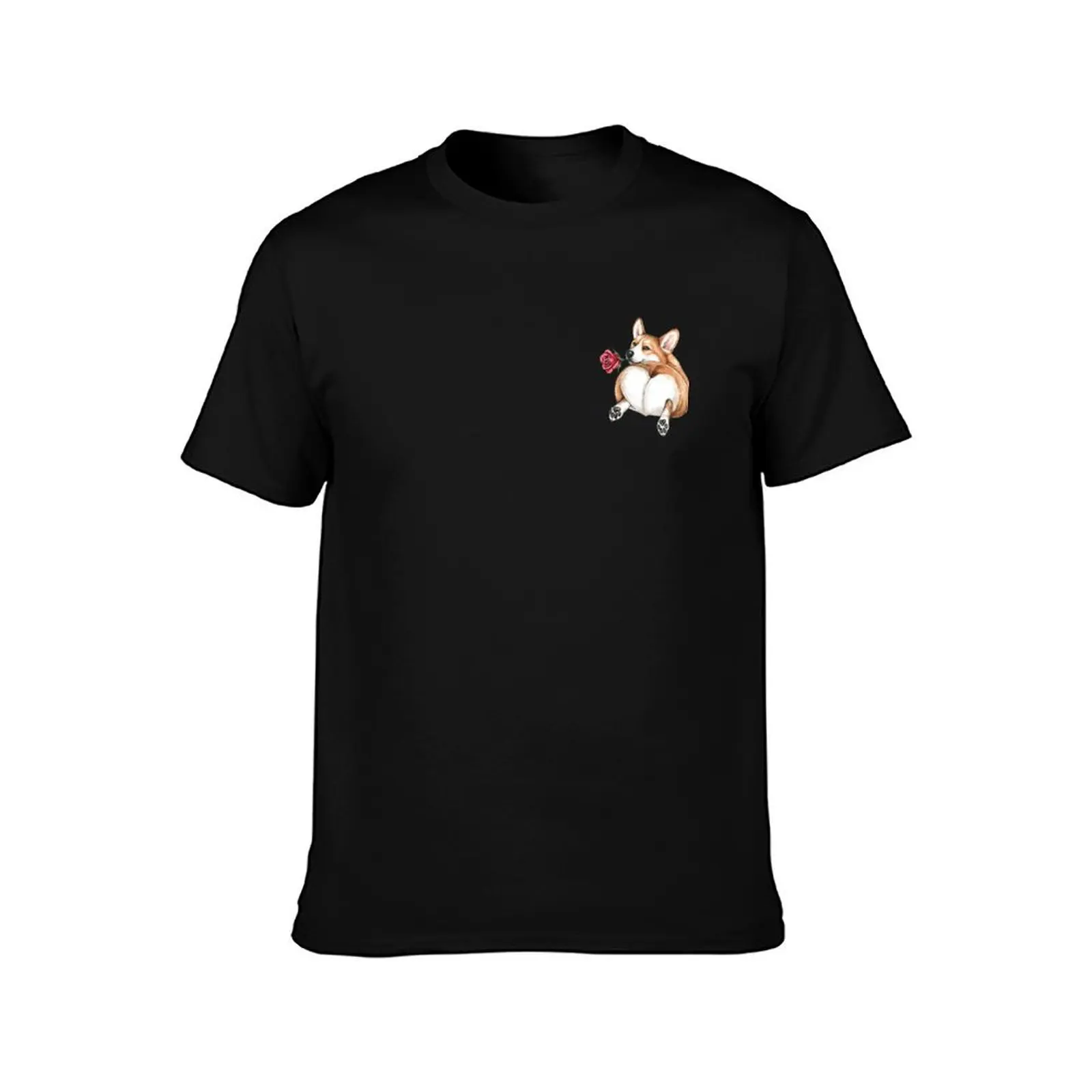 تي شيرت رومانسي كورجي للرجال تي شيرت جرافيك للرجال تي شيرت أساسي تي شيرت
