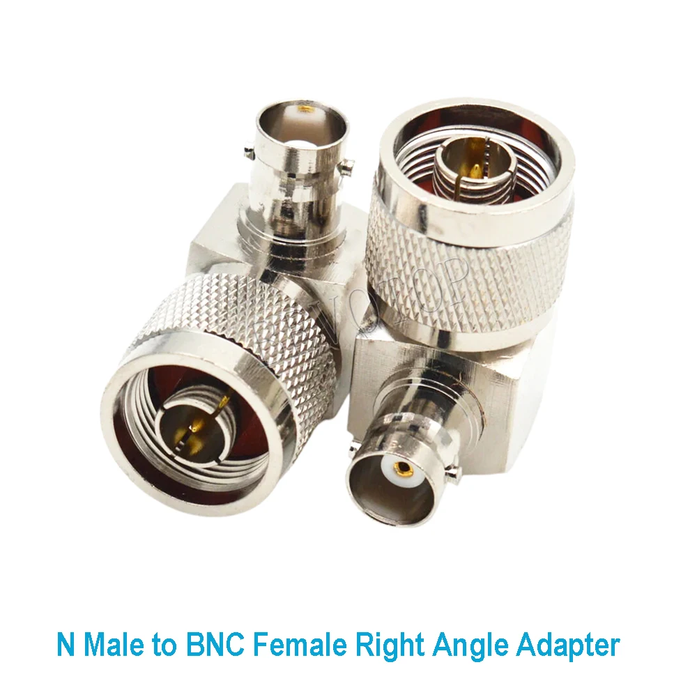 10Pcs/lot Q9 BNC Female to N Male Plug 90 Degree Right Angle Nickel Plated type L Brass RF Connector Adapter BNC to L16 N