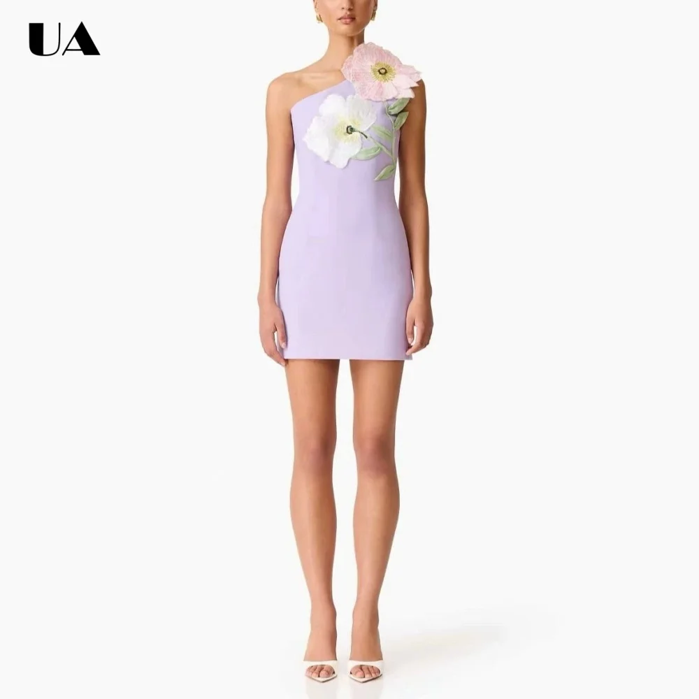 

Summer New Sheath Embroidered Mini Prom Dress Trendy Sleeveless Short Dress for Woman Fashionable 3D Flower Cocktail Party Dress