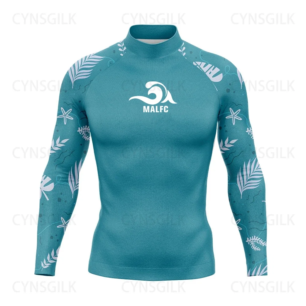 

Мужская одежда для серфинга MALFC, одежда для серфинга, купальник Rashguard, одежда для серфинга UPF 50, футболка с длинным рукавом для водного спорта, одежда для плавания и Сноркелинга