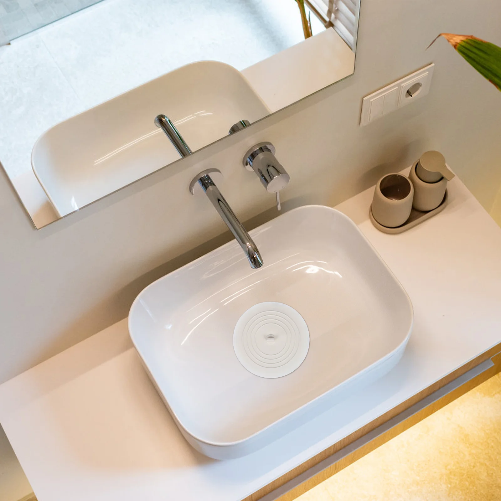 

4pcs Water Plugs Tpr Flat Drain Stopper For Bathtub Sink Shower Hair Catcher Sealing Durable Non-Scratch Easy