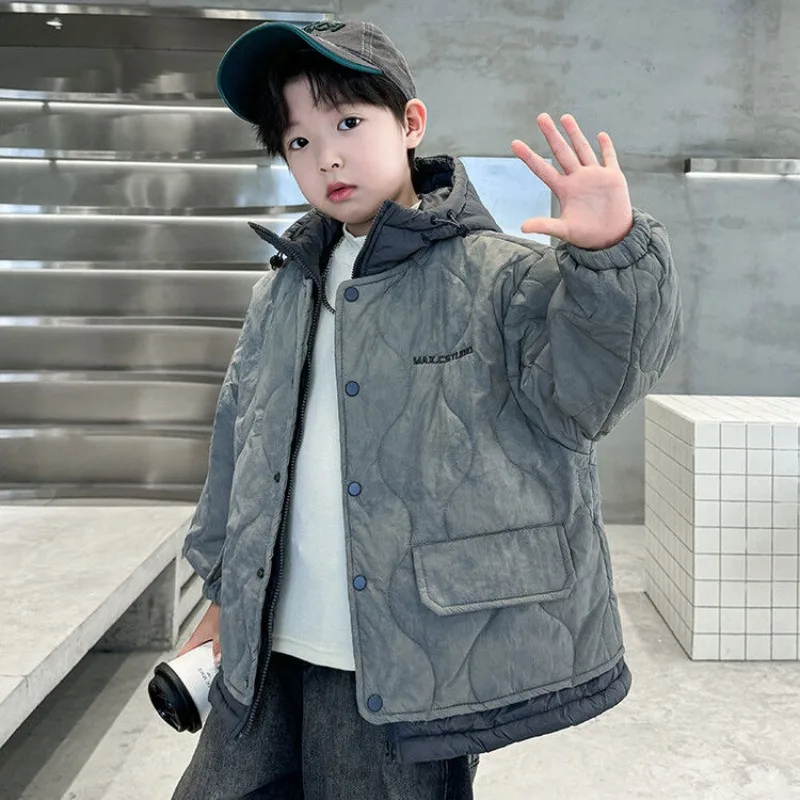 

2025 New Boys' Winter Down Jacket Thickened Cotton Coat for Kids - Warm & Cozy Toddler to Teen Outdoor Winter Clothing
