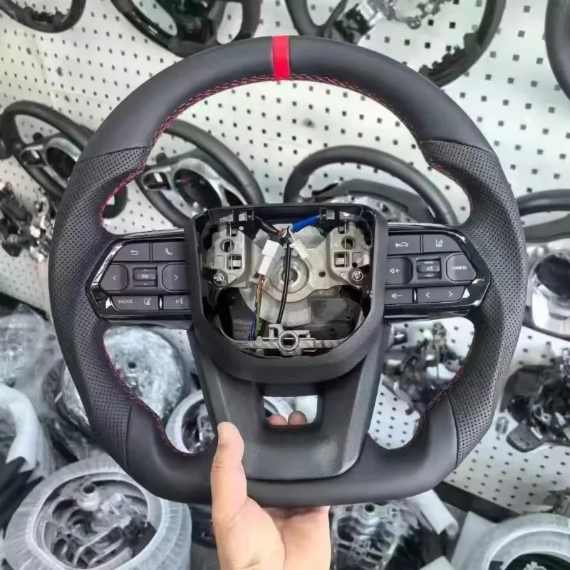 Customized Custom Leather Car Steering Wheel For Toyota Land Cruiser LC200 LC300 Prado 120 150 200 LC79 LC70 LC76 Steering Whee