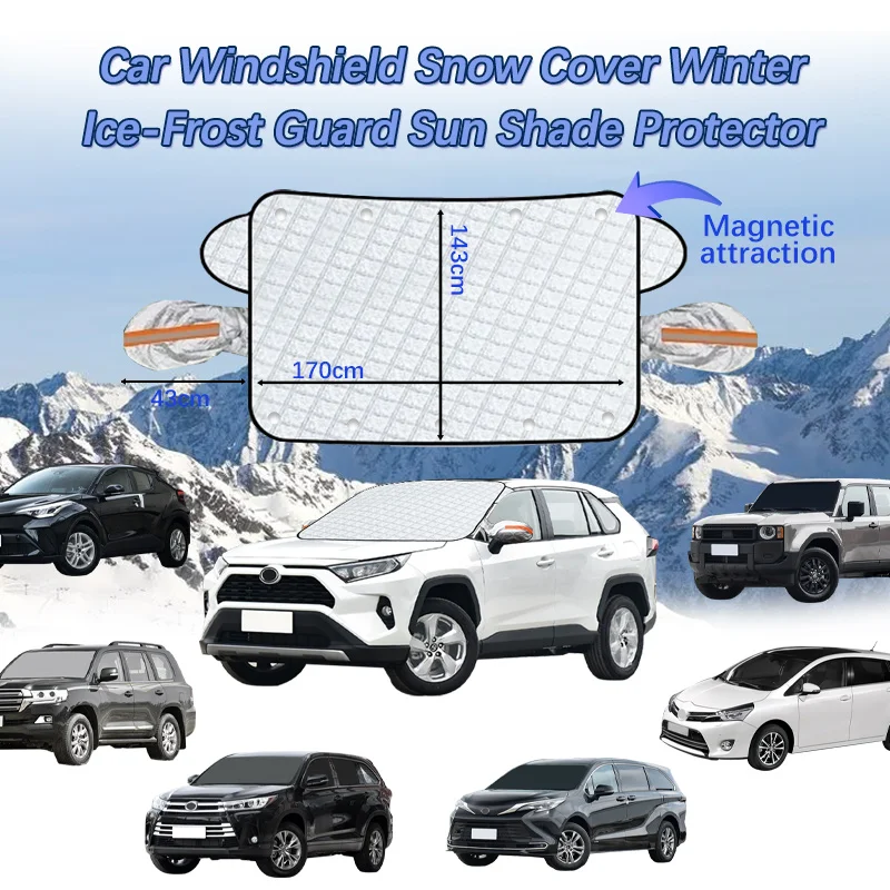 

Car Waterproof Cover Covers Awning Anti-Snow Windshield Proof Protective Cotton Sunshade Anti Ice Frost For Toyota RAV4 PRADO