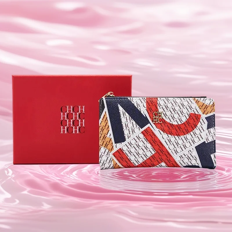 

Женский длинный кошелек Carolina Herrera с мультяшным принтом, классический материал из ПВХ, модный и простой дизайн, легкий, роскошный, универсальный стиль