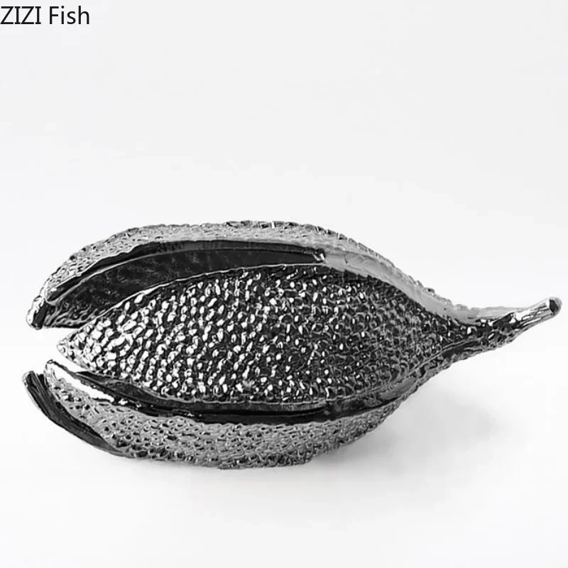 Metal Bean Pod Handicraft Ornament Desktop Display Sculpture Statue Home Decoration Accessories Figurines Miniatures