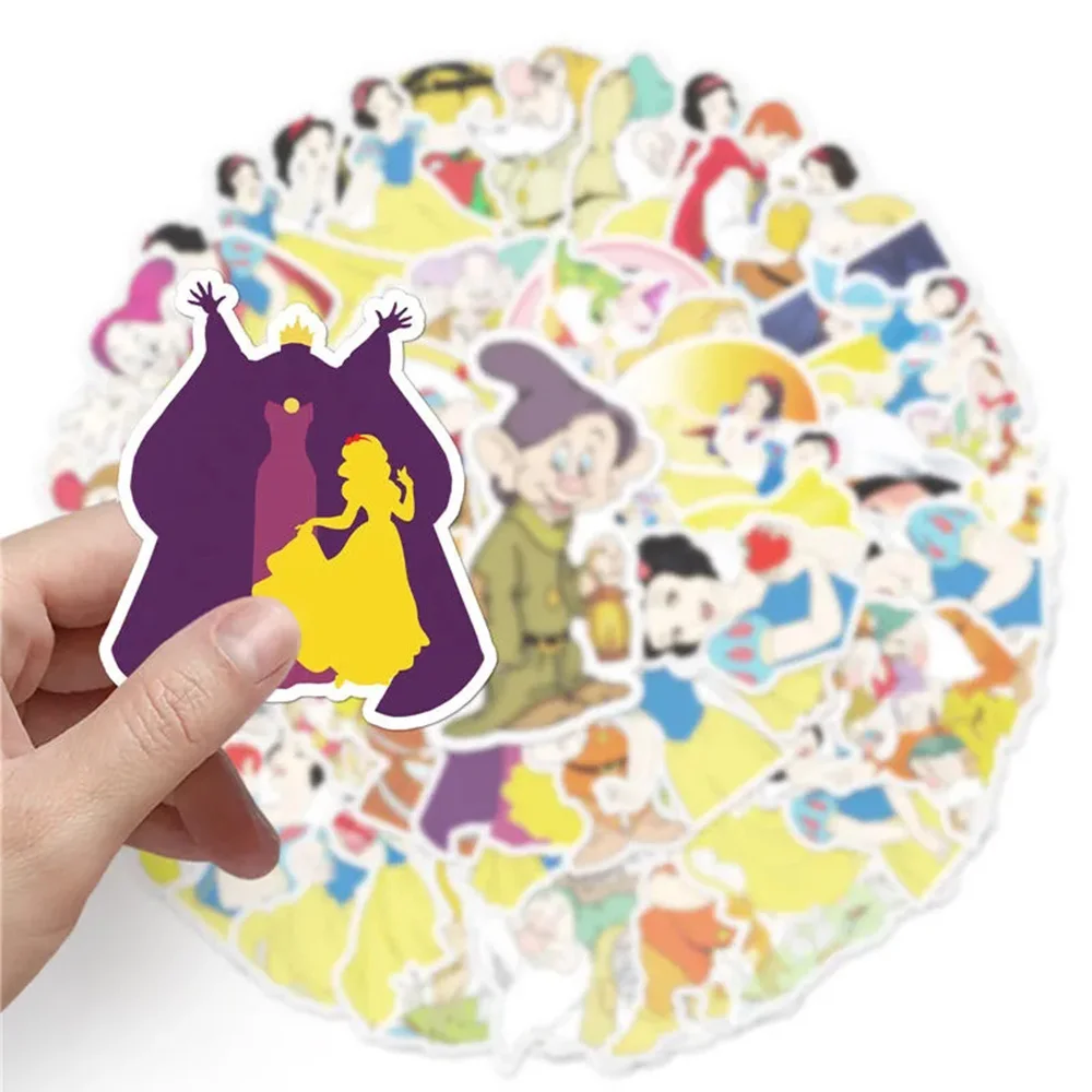 10/30/50pcs Disney Snow White and the Seven Dwarfs Cartoon Stickers Kawaii Girls Scrapbooking Laptop Suitcase PVC Cute Sticker