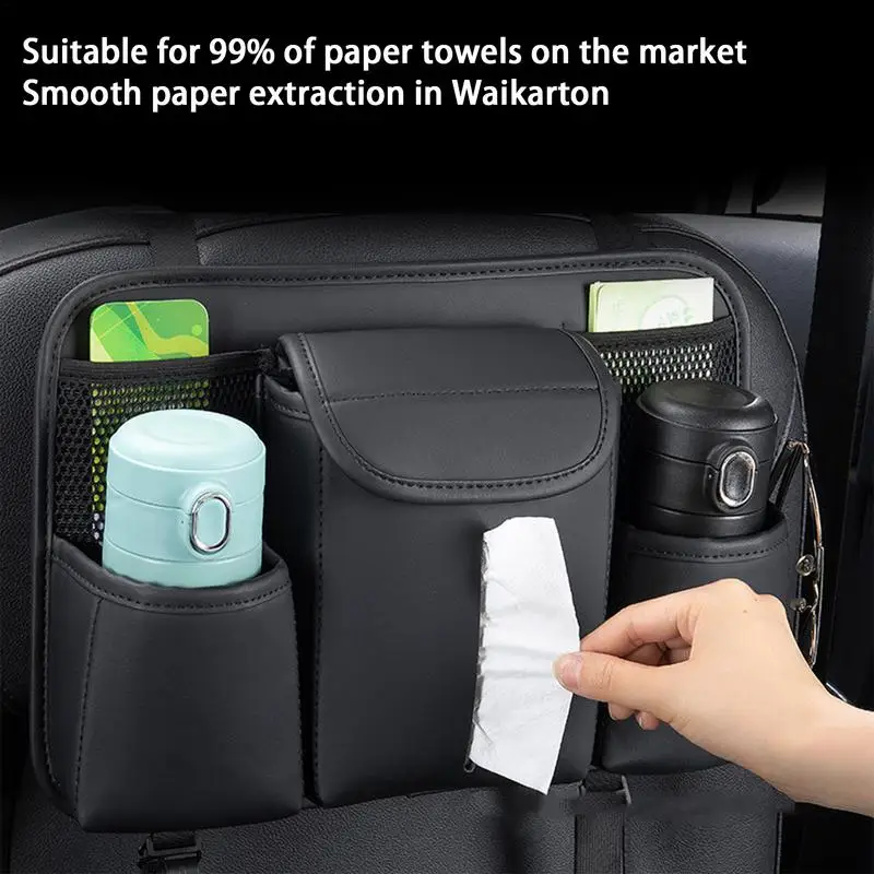 

Car Back Seat Organizer Automotive Rear Storage Pocket Truck Storage Pocket With Two Cup Holders Large Capacity Car Seat Back
