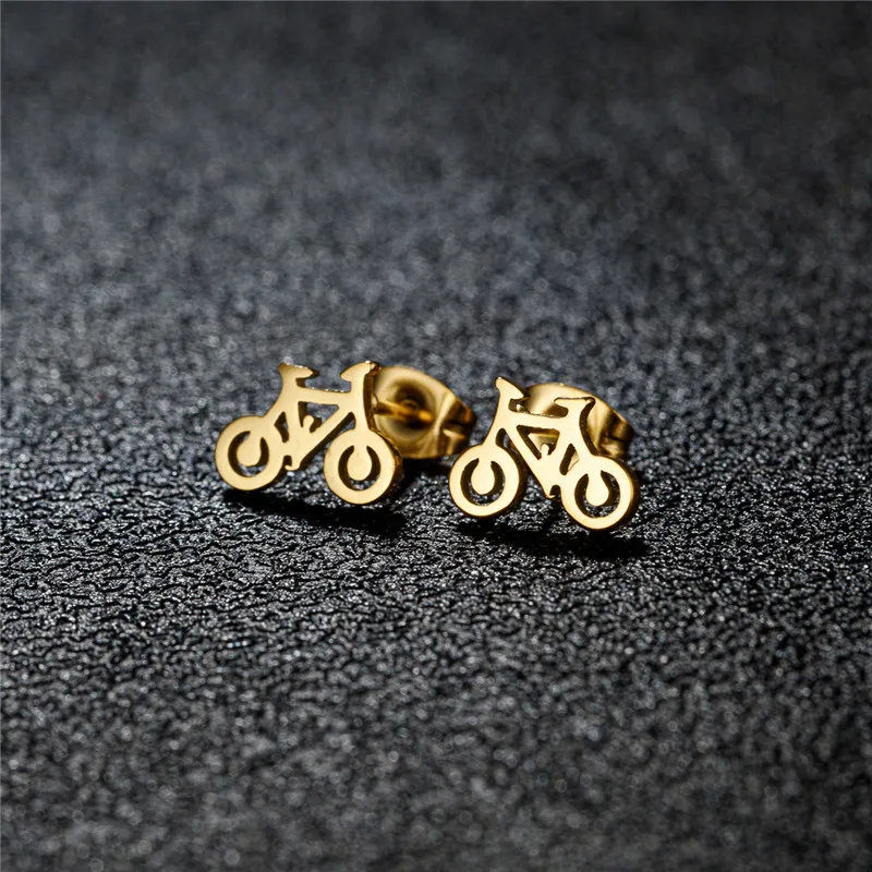 

Punk Tiny Bicycle Earrings for Men Women Stainless Steel Bike Jewelry Fashion Fitness Sports Stud Earrings Pendientes Mujer