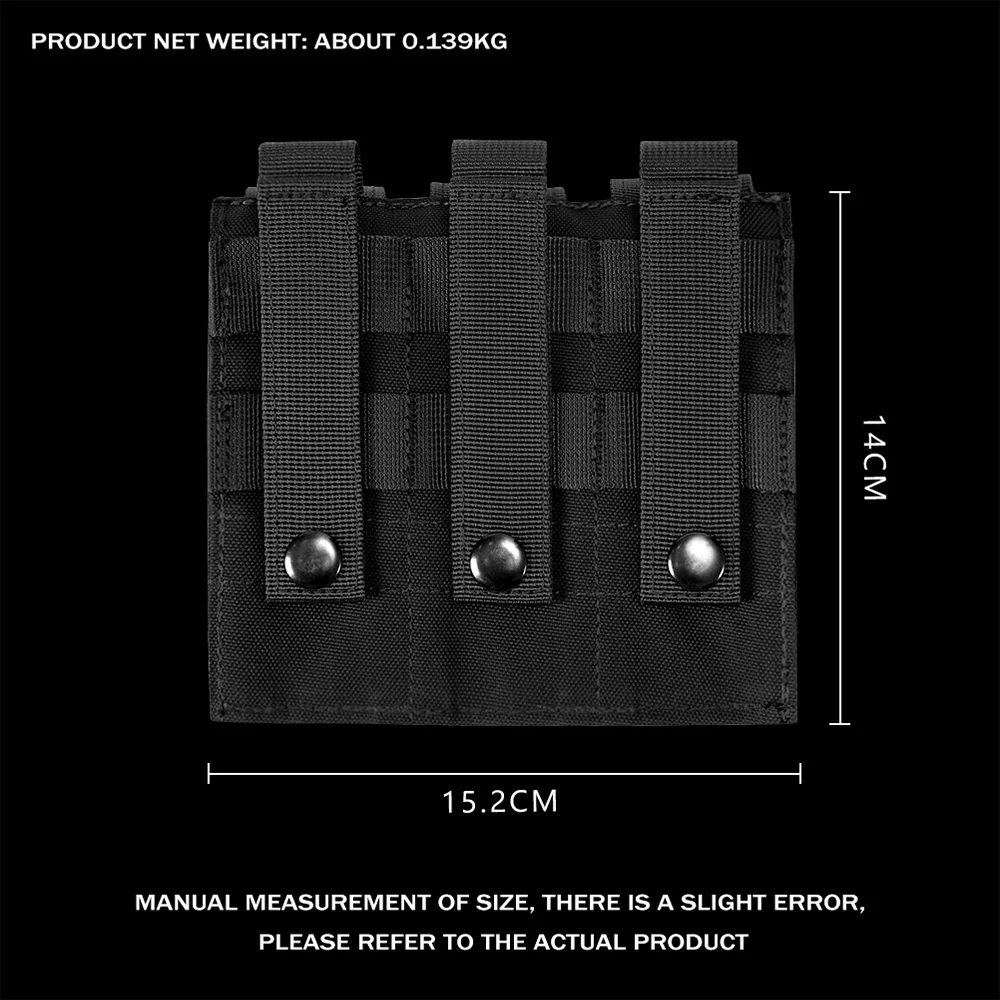 9mm Magazine Pouch Single Double Mag Bag Outdoor Molle Open-Top Magazine Pouch for Glock M1911 92F Torch Bag Triple Bag