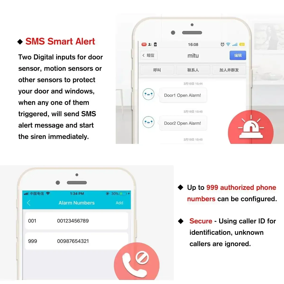 وحدة تحكم عن بعد للمكالمات 2G 3G GSM، التحكم في اهتزاز الهاتف، مفتاح مرحل فتاحة البوابة لفتح باب أنظمة وقوف السيارات