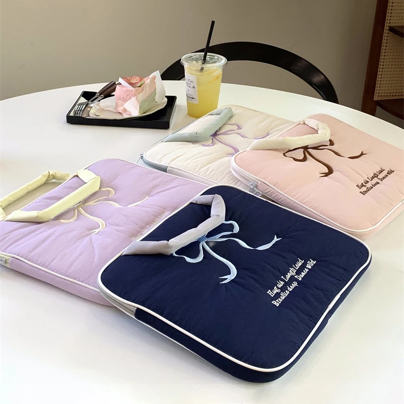 Fashion Bow Printing Nylon Laptop Bag 13 14 15 Inch Laptop Sleeve 10 11 9.7 Inch Tablet Bag Laptop Pouch Tablet Protective Case