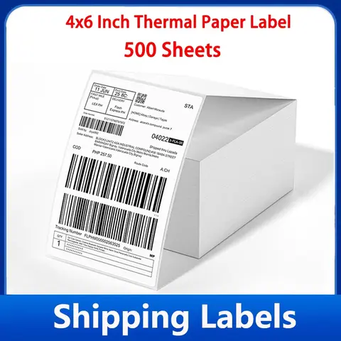 4x6 Inch 500sheets Thermal Shipping Self-adhesive Label Printer Shipping Labels Oil-Proof Labels All-Purpose Sticker Label Paper