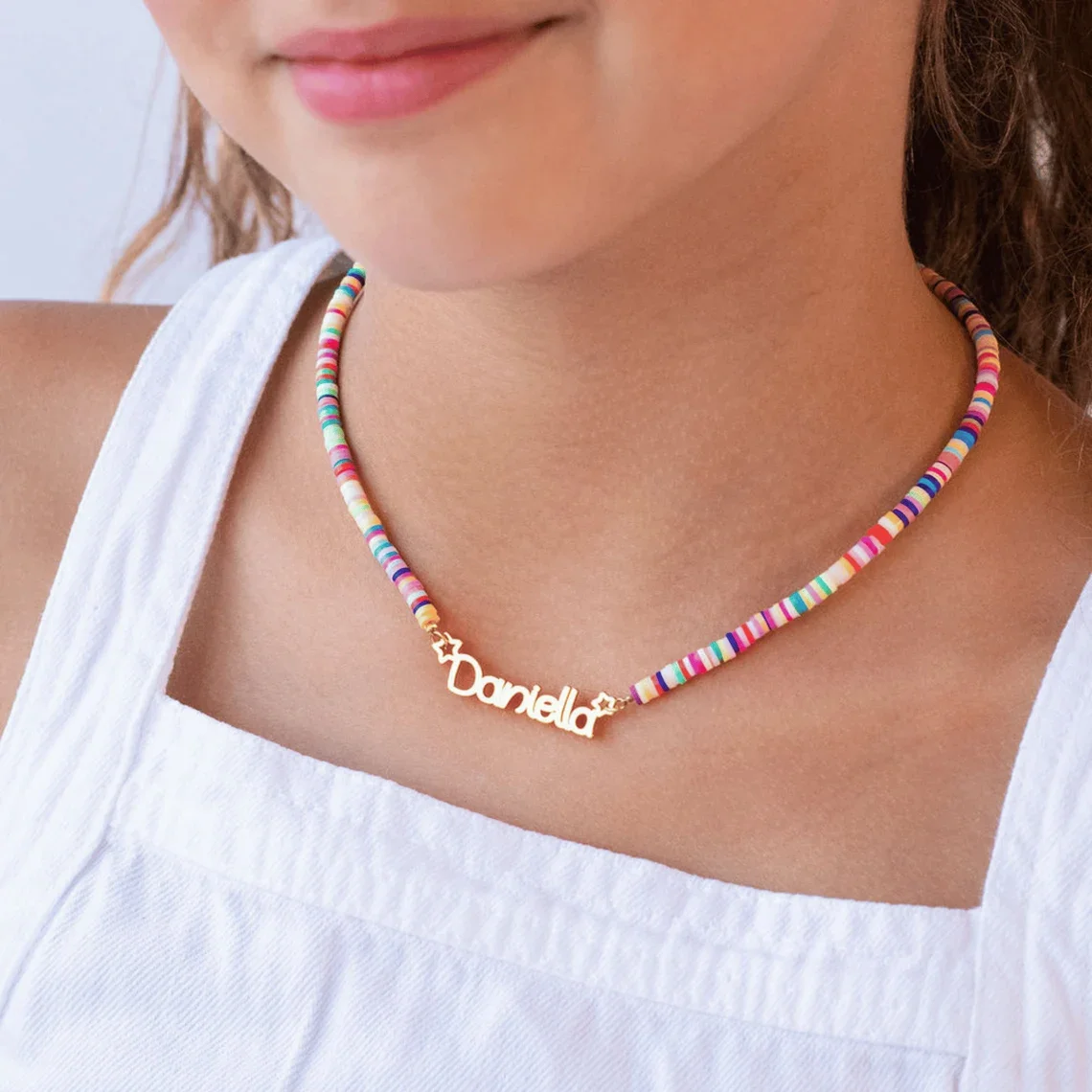 

Custom Children's Name Necklace for Kids Baby Stainless Steel Personalized Colorful Chain Necklace Kids Christmas Jewelry Gift