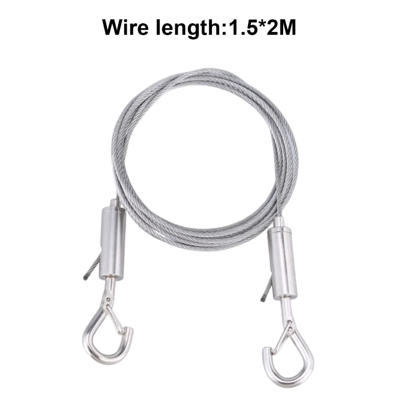 Multiple Length Stainless Steel Suspension Cable with Spring Hook Flexible Hanging Wire Rope for Homes & Office Use Dropship