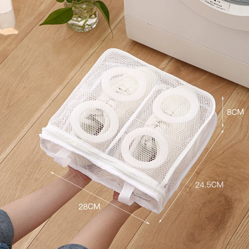 Anti-deformation Mesh Laundry bag Washing Machine Shoes Bag Travel Storage Bags Organizer Portable Protective Airing Dry Tools