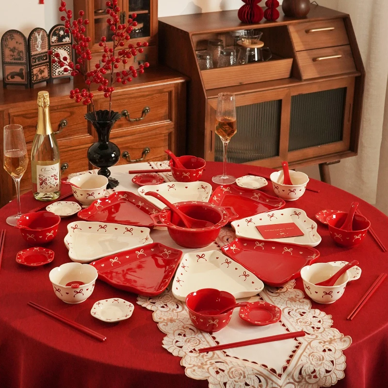 Ceramic reunion dinner platter tableware set, plate