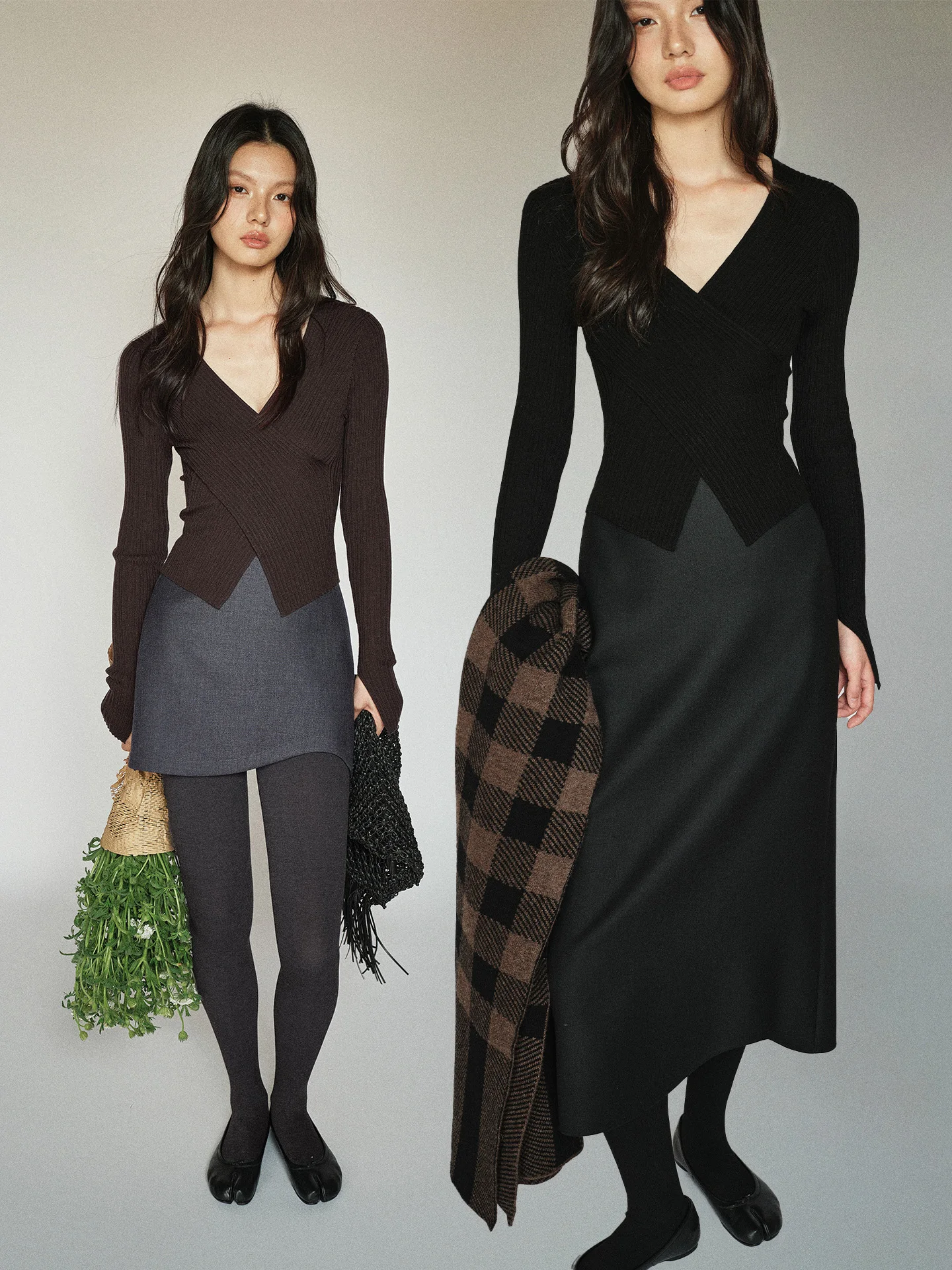 

FSYSKINS Ultrine Camere V-Ne Knitwear Slim Fit Cross Front Long Sve Soft Warm Ciwalk Suitable Women's Sweater