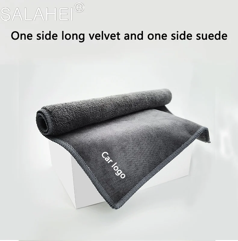 1Pcs Suede Microfiber Car Wash Towel Cleaning Rag Soft Cloth For Volkswagen VW Polo 6R 6N 6N2 6C 9N 9N3 Rline R Line Accessories