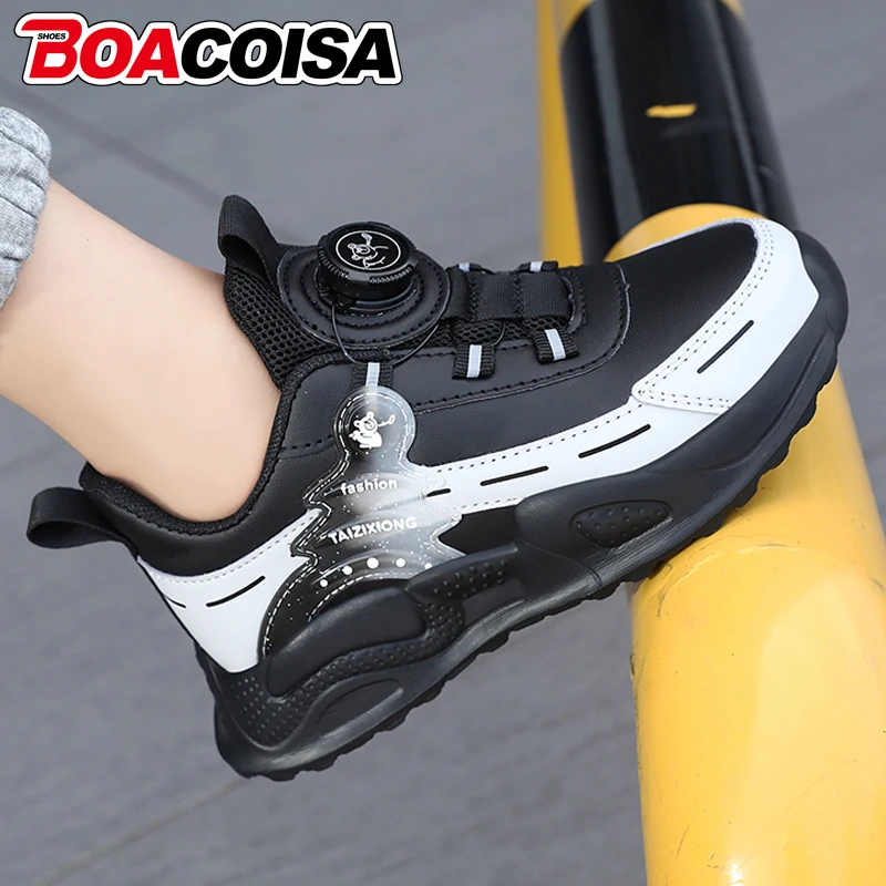 

Children's Girl Boys Sneakers Shoes Non-slip Student Casual Leather Breathable Sports Running For Kids Girls Flat Walking Tennis