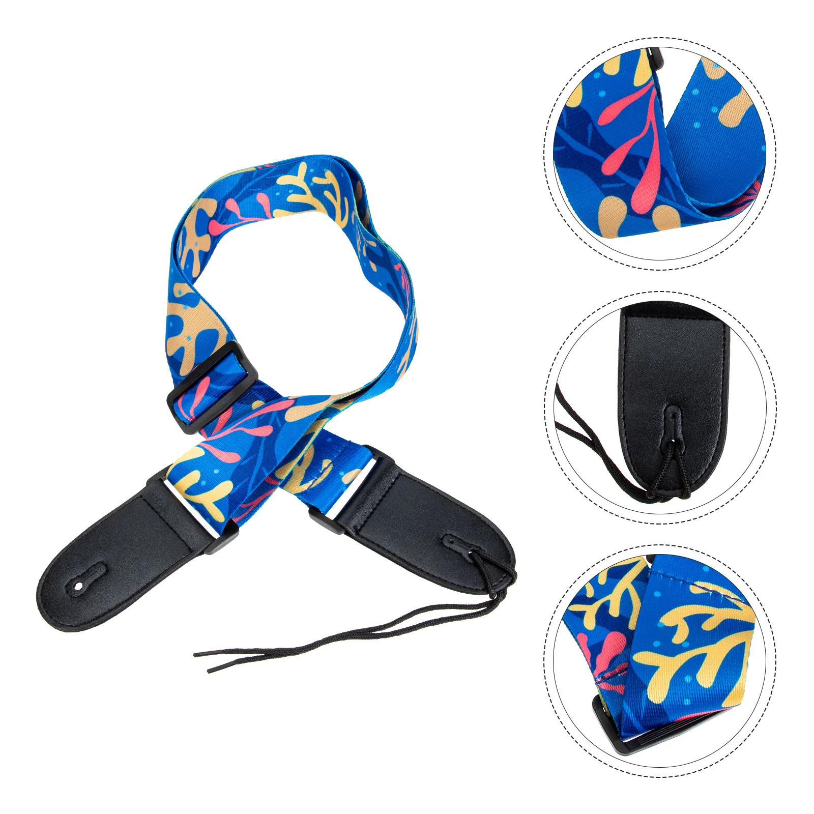 

Acoustic Guitar Strap Shoulder for Decorate Blue Cloth Ukulele Student Electric