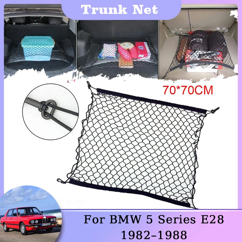 Trunk Storage Net For BMW 5 Series E28 1982 1983 1984 1985 1986 1987 1988 Nylon Mesh Car Rear Luggage Organizer Auto Accessories