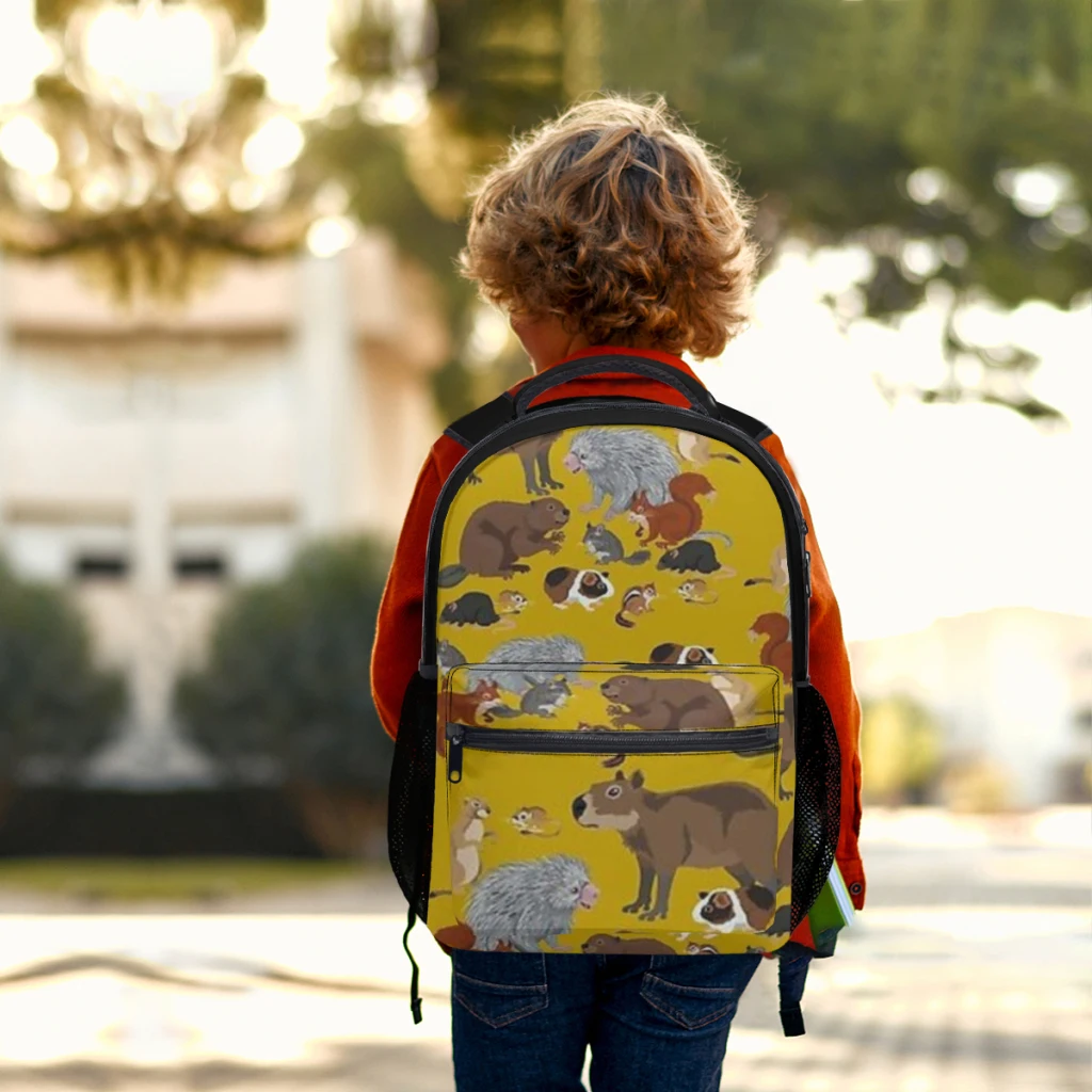 Eu sou agradecido para roedores mochila para crianças grande capacidade estudante mochila dos desenhos animados do ensino médio mochila 17 polegada