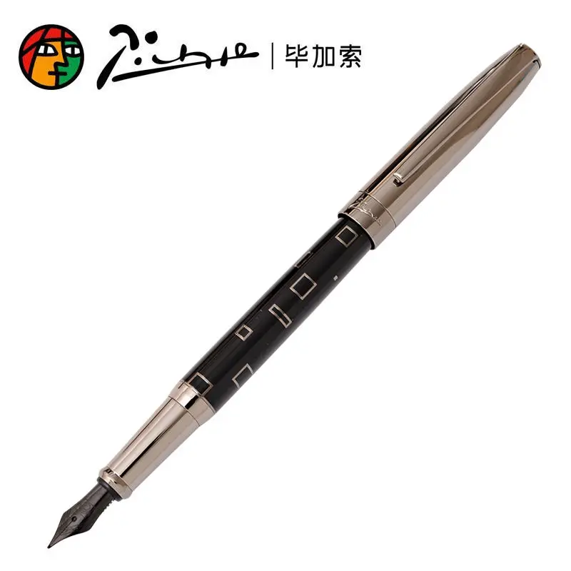 

luxury pimio 955 fountain pen Metal Ink Pen Gun Gray Black nib Converter Filler Office school supplies