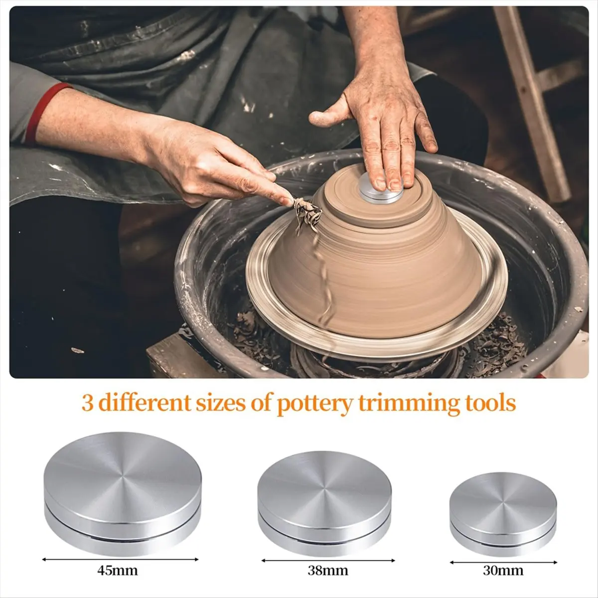 FTGT-3 Pack Ceramic Clay Pottery Throwing Trimming Spinner Tool, Clay Ceramic Rotary Rotary Clay Small Tools for Potter