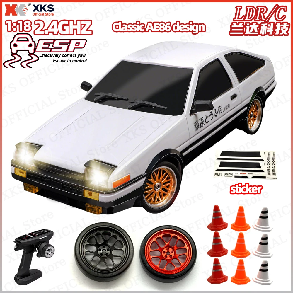 

XKS LDRC LD1801 AE86 LD1804 Модель 1/18 RWD Мини RC Дрифт Автомобиль Гонки 2.4G Антиинтерференционный ESP Гироскоп Светодиодные фонари RC Игрушка