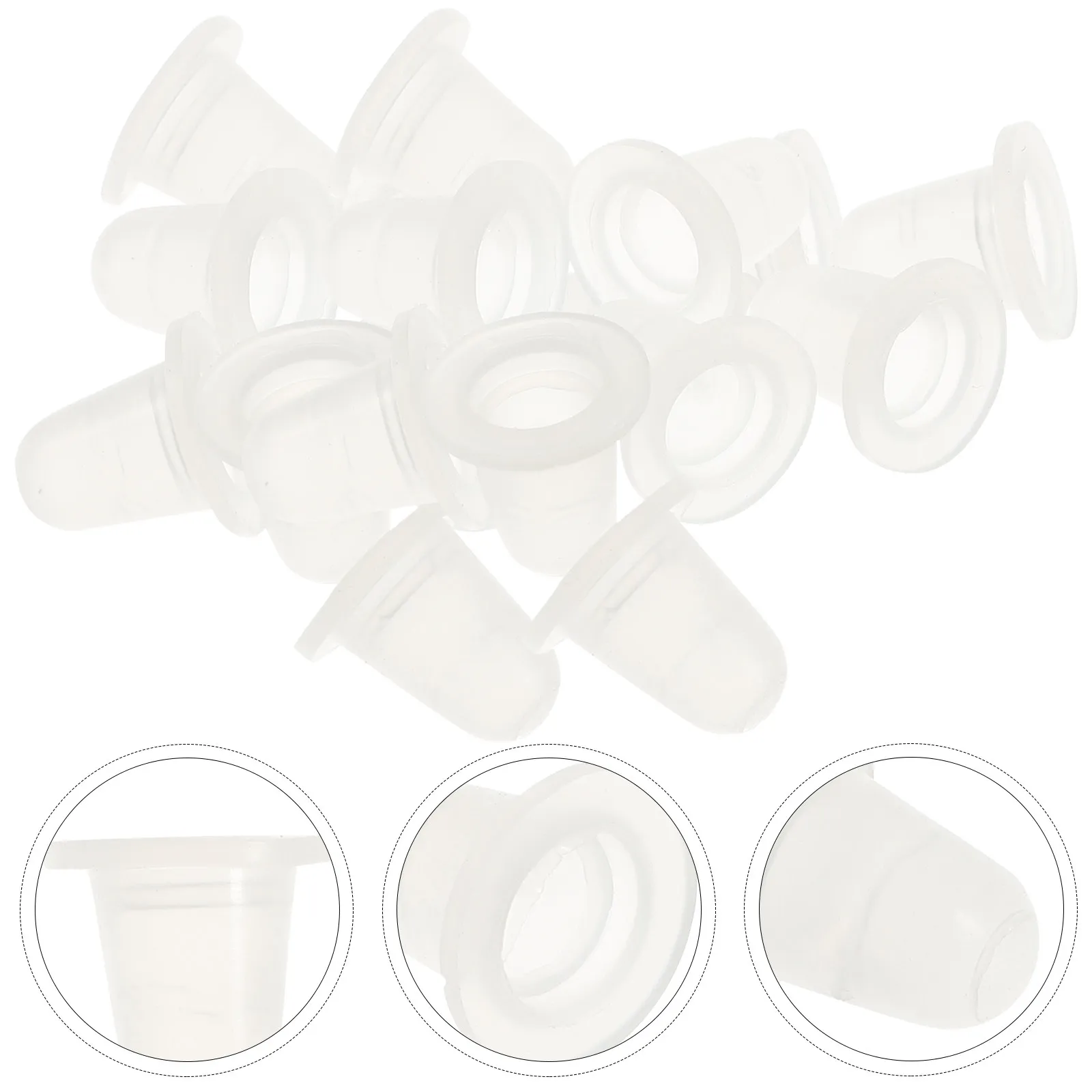 

200 шт. прозрачных силиконовых стаканчиков для тату-пигмента, маленькие контейнеры для чернил, многоразовые и одноразовые наборы для полуперманентного татуажа