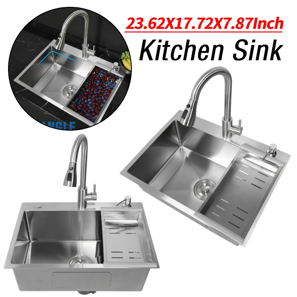

23.62 X 17.72 X 7.87 Inch with Pull-Out Faucet Kitchen Sink Undermount Sink for Laundry Room Bathroom Farmhouse