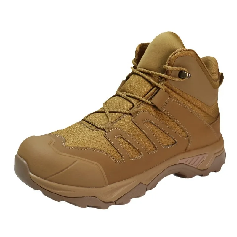 New Wolf Brown Combat Boots Breathable and Durable Rocket Training Mid Top Mountaineering Shoes