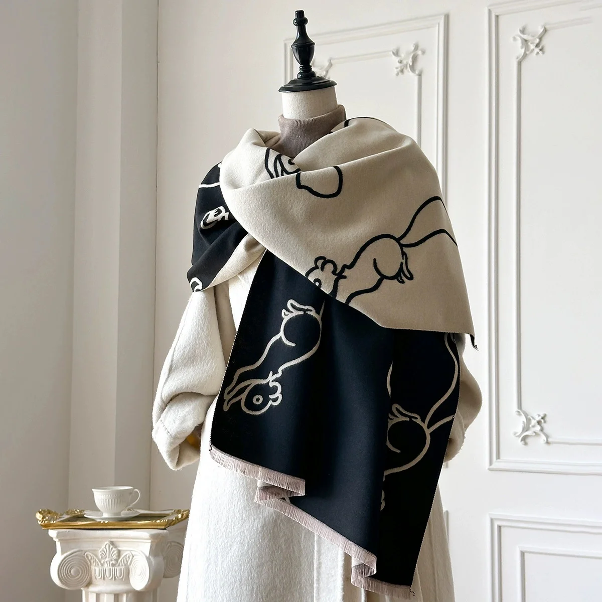 

Зимний кашемировый женский шарф, женские элитные брендовые шарфы, женская бандана, женская модная шаль, платок, пончо, пашмина 2025