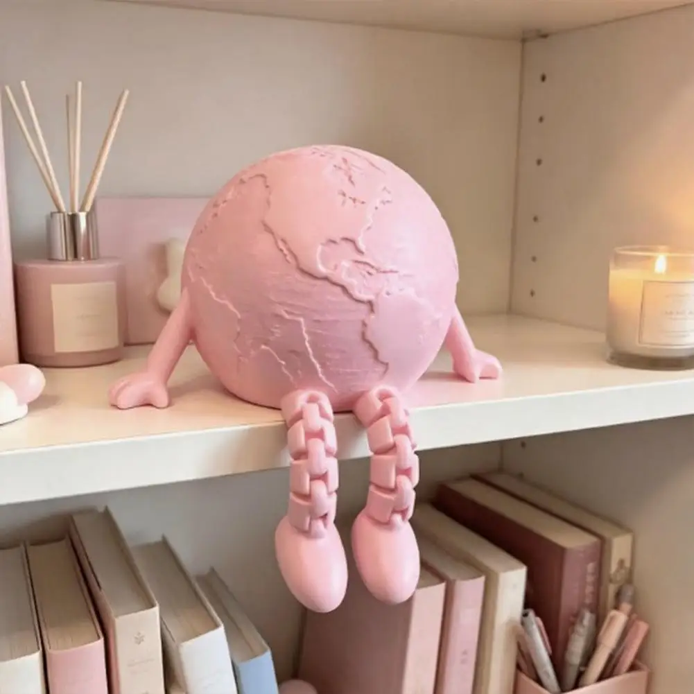 Playable Macaron Doll Macaron Ornament 3d Printed Articulated Earth Figurine Flexible Poseable Buddy Statue Cute Fidget for Home