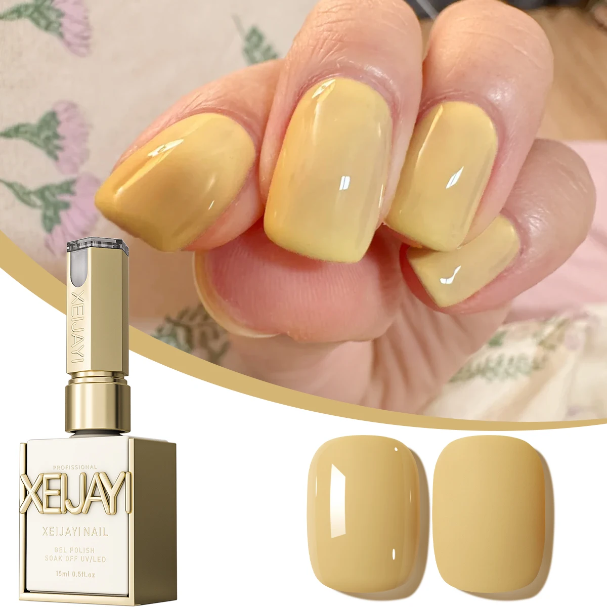 1 قطعة 15 مللي طلاء أظافر جل أصفر كريمي غير معطر نقع قبالة تركيبة LED بالأشعة فوق البنفسجية ، ظلال خضراء شعبية ، هدية مثالية لخريف وشتاء #4