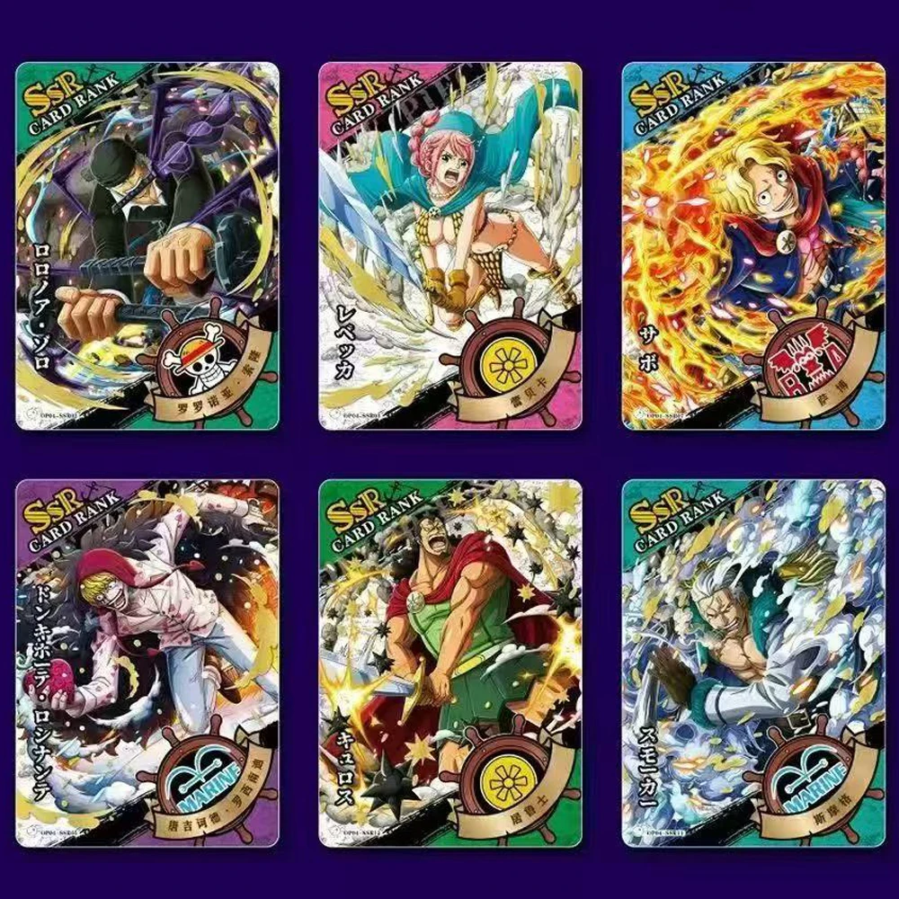 원피스 카드 드레스 로사 부스터 박스 루피 조로 애니메이션 TCG 트레이딩 카드 게임 컬렉션 플래시 카드 어린이 생일 선물