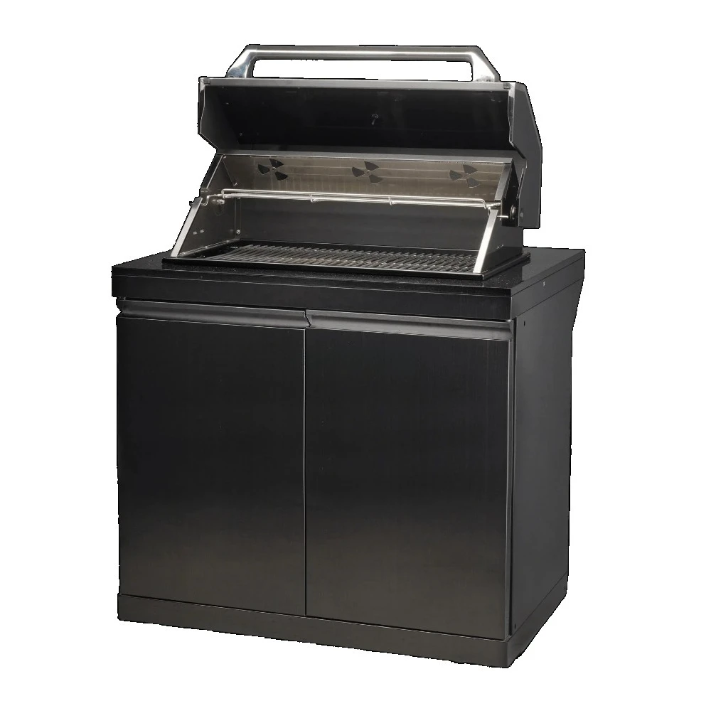 FB-CG1-2 Modern Stainless Steel Outdoor Kitchen Offset Charcoal Grill Portable 5-Person BBQ Flame Safety Device Free