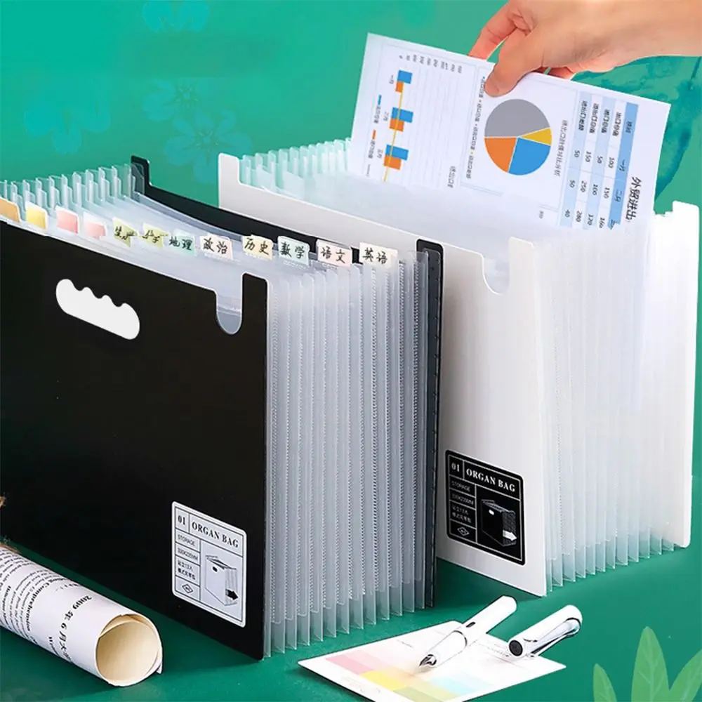 New Stand-up File Storage Box Portable Multi-layer Finishing Artifact Retractable Accordion Bag Student Stationery