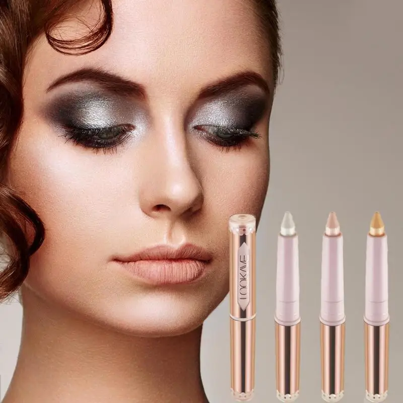 Ombretto evidenziatore penna tre colori ombretto naturale trucco a lunga tenuta occhio osso Eyeliner palpebra baco da seta cosmetico