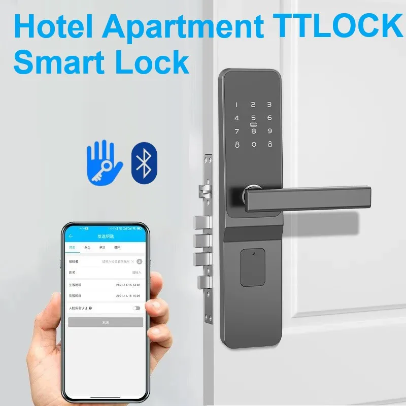 

TTlock Smart Door Lock Password Anti-theft Electronic Door Lock Hotel Apartment Smart Lock Password IC Card APP Remote Unlock