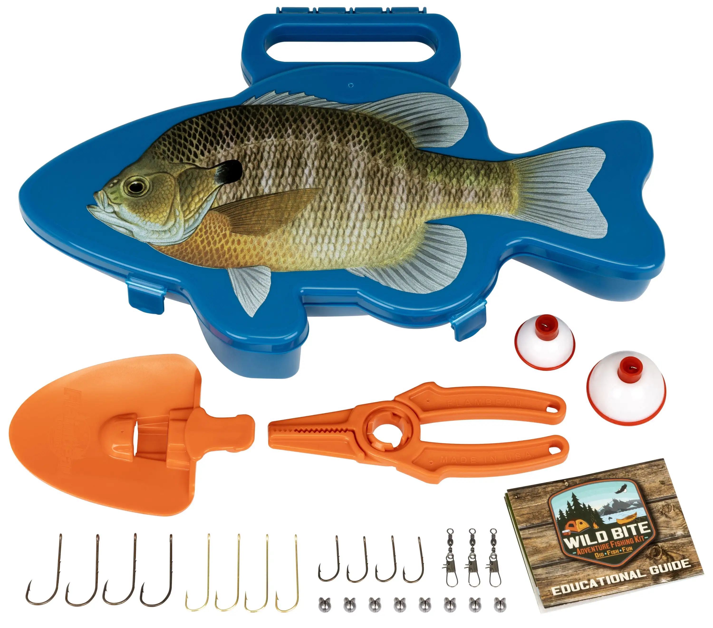 

Wild Bite Panfish 25 Piece Kids Kit, Fishing Tackle Box, Blue, Plastic, 10.75 英寸