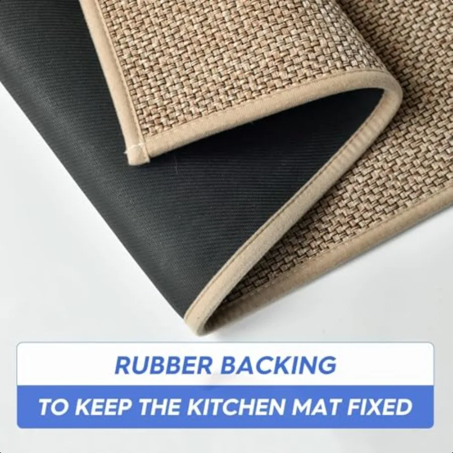 세탁 가능한 논슬립 주방 러그 및 매트 3종 세트 고무 백킹 흡수성 주방 매트 싱크대 앞바닥용 24x36인치+24x60인치