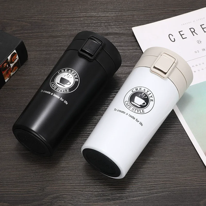 380ML/510ML Thermos Coffee Cup Tea Mug Double Layer Stainless Steel Vacuum Insulated Metal Thermos Outdoor Sports Water Bottle