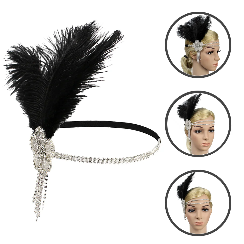 

Fringed Feather Headband Roaring 20s Headpieces for Women 1920 Accessories Hair Ribbons Flapper Headbands Women's